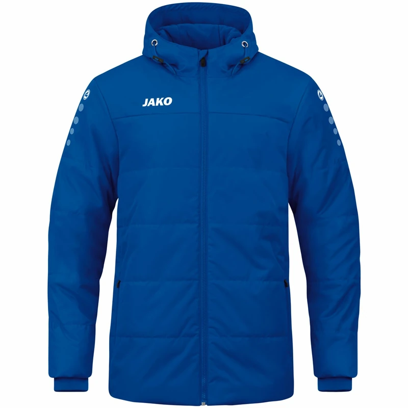 JAKO Men's Team Coach Jacket with Hood, Royal, M