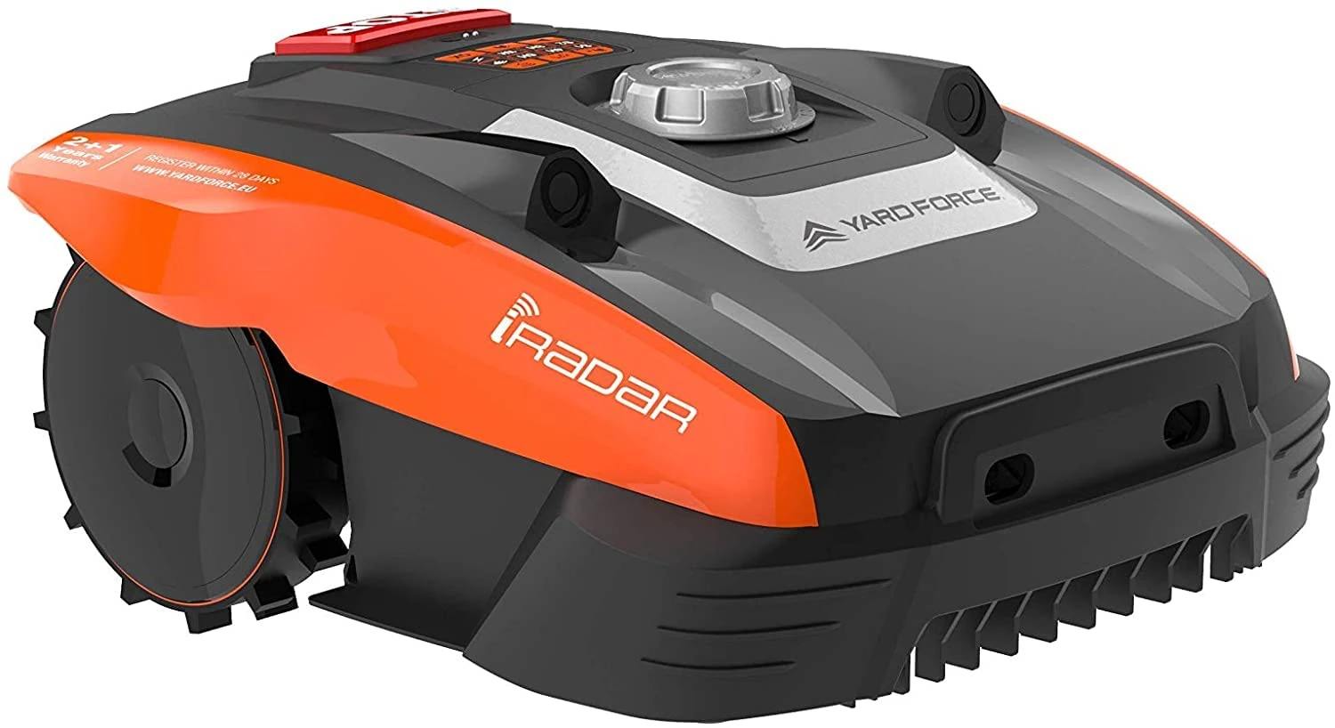 Yard Force Compact 300RBS Robotic Lawnmower with i-Radar, Active Safety Ultrasonic Technology for Lawns, Orange, 300 m²