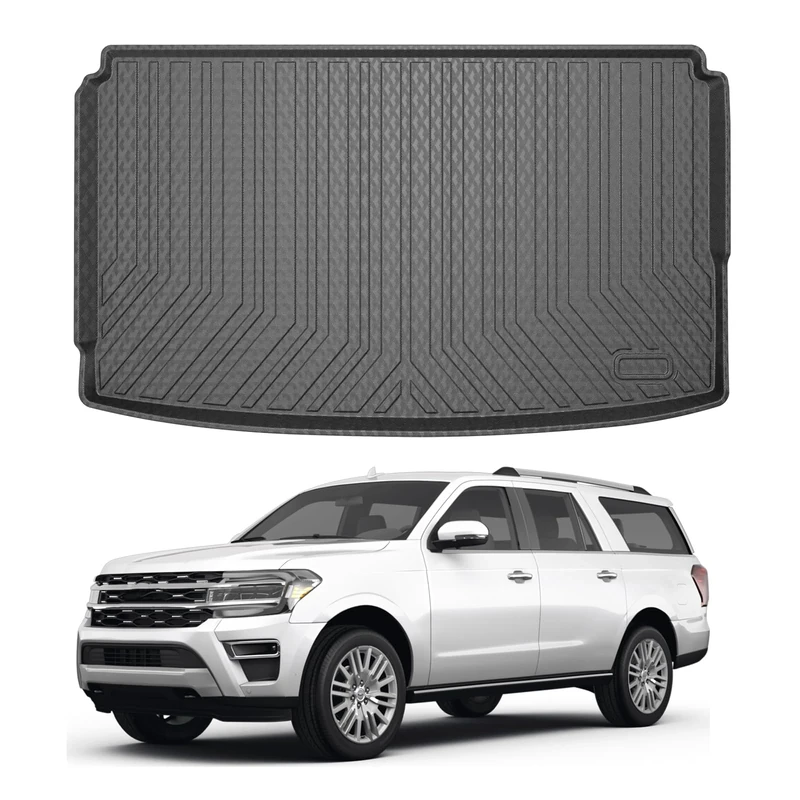 Mixsuper Custom Fit for Cargo Liner 2018-2022 Ford Expedition Max/Lincoln Navigator L Behind The 3rd Row Seats All Weather Rear Cargo Trunk Floor Mat
