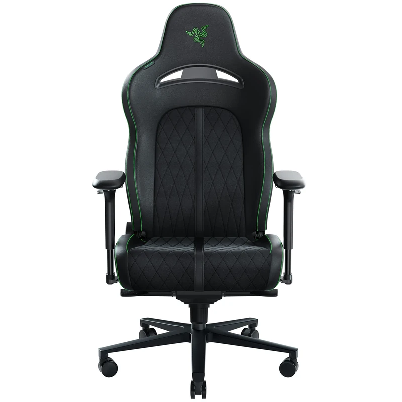 Razer Enki X Pro - Gaming Chair with Integrated Lumbar Support (Desk/Office Chair, Multi-Layer Synthetic Leather, Foam Padding, Head Cushion, Height Adjustable) Black/Green
