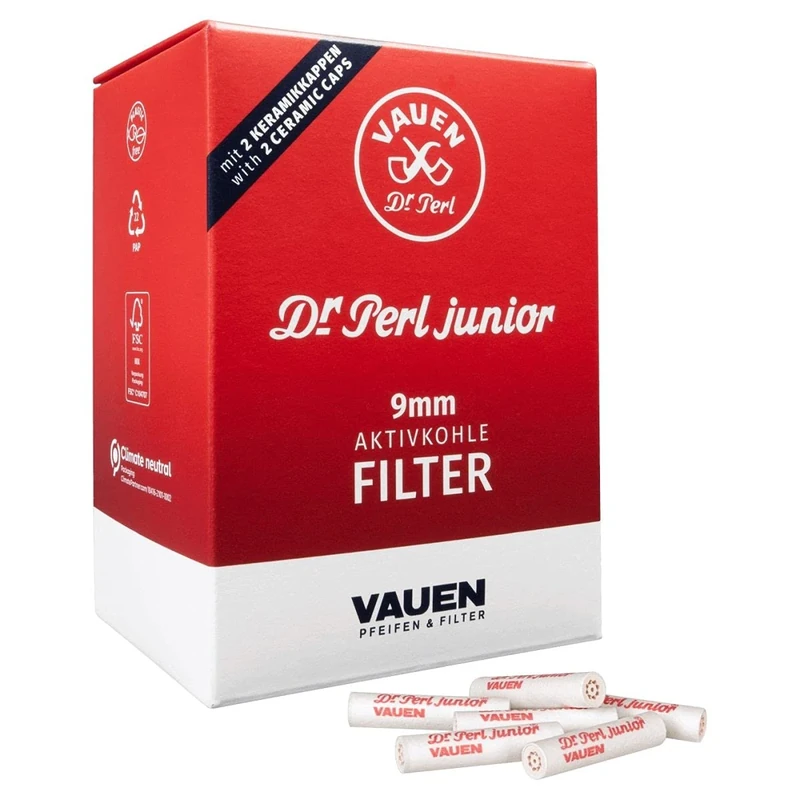 Dr. Perl Filter 19817 Dr. Perl Junior Activated Carbon Large-9 mm-Ju-Max 4 x 180 = 720 Filters-VAUEN, Paper