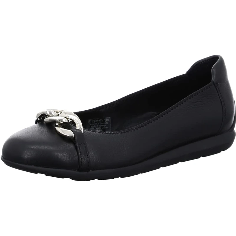 ARA Women's Sardinia Ballet Flat, Black, 4 UK