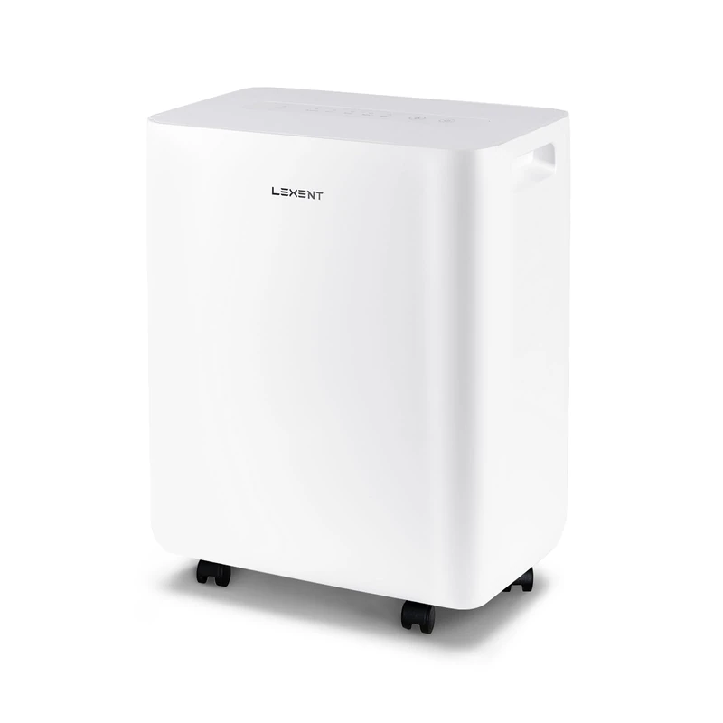 LEXENT 10L Dehumidifier and Air Purifier 2 in 1, Low Energy Dehumidifier for Home Damp/Drying Clothes/Bedroom/Bathroom Quiet 4 Stage Air Purification with Rolling Caster Reduce Damp Prevents Mould - Image 1