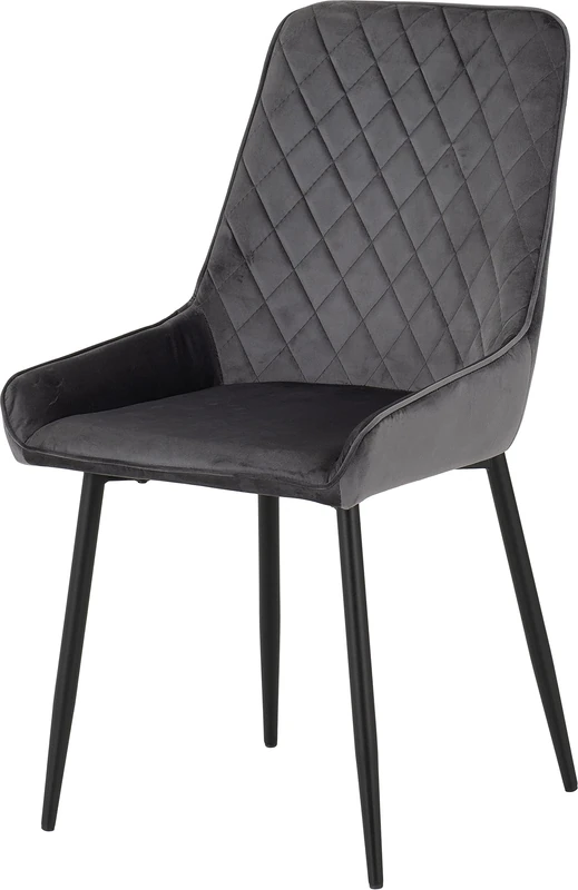 Seconique Avery Dining Chair Set of 2 in Grey Velvet