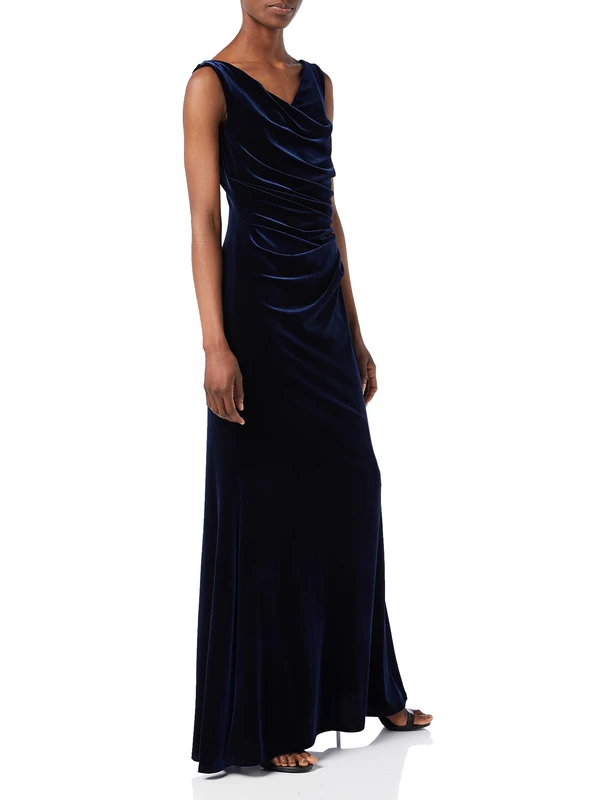 Gina Bacconi Women's Velvet Maxi Dress Cocktail, Navy, 22