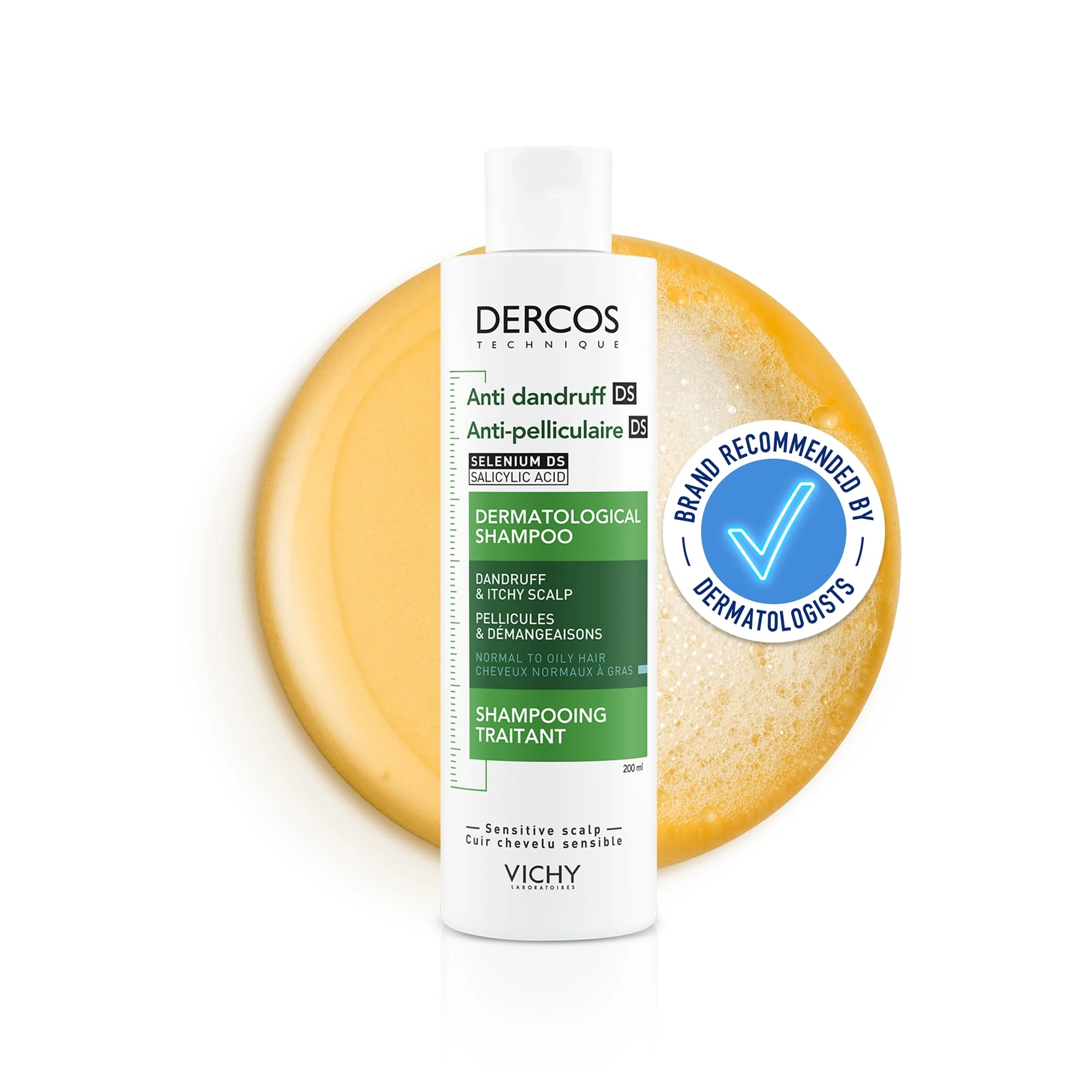 Vichy Dercos Anti-Dandruff and Anti-Itch Shampoo for Normal to Oily Hair 200ml