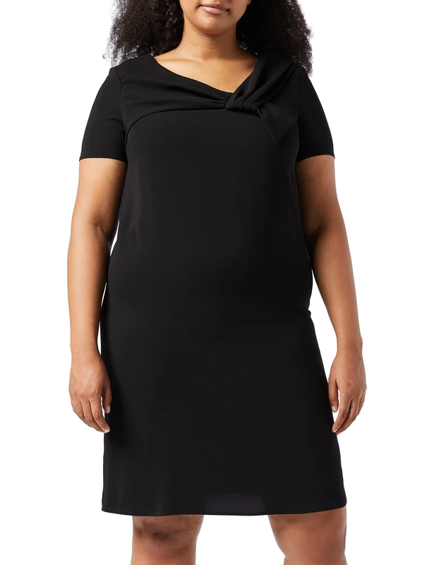 Gina Bacconi Women's Crepe Bow Dress Cocktail, Black, 8