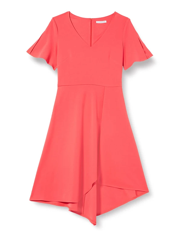 Gina Bacconi Women's Soft Stretch Crepe Dress Cocktail, Coral, 8