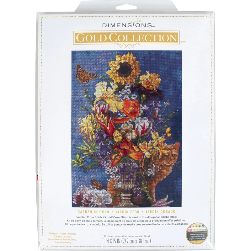 Dimensions Advanced Cross Stitch Kit, Cotton, 14 Count Navy Aida, 11" x 15" - Image 1