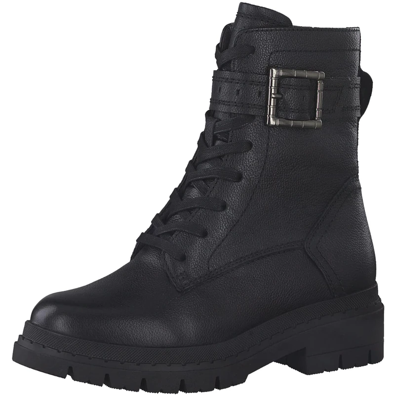 Tamaris Comfort Bootie 8-8-85211-29 001 nachhaltige Leder Textil Schuhe Comfort Fit Schuhweite Schnürer Reißverschluss Black