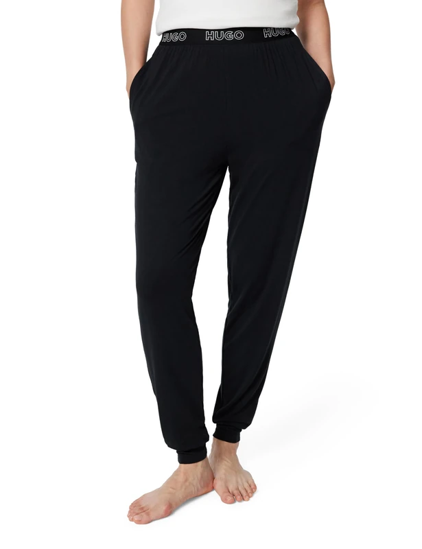 HUGO Women's Outline Logo Lounge Jogger Pants Sweatpants, Black Oil, M