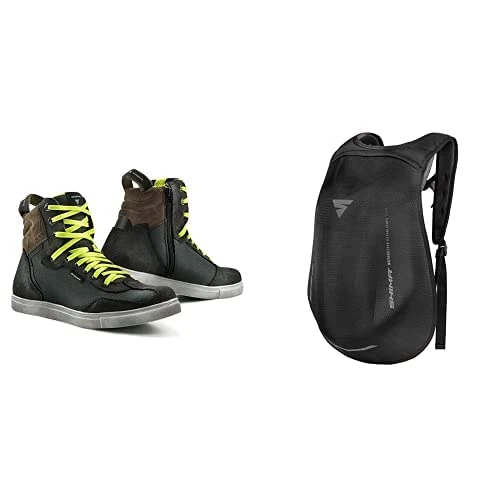 SHIMA Rebel Vented, Motorbike Shoes for Men | Breathable, Reinforced Street Riding Shoes with Side Zipper, Ankle Support, Anti-Slip Sole, Gear Shift Handle (Grey, 7,5)