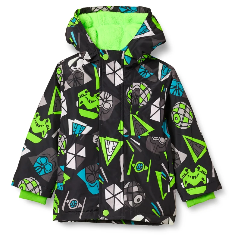 Amazon Essentials Disney | Marvel | Star Wars Boys' Warm Puffer Coats (Previously Spotted Zebra), Neon Star Wars, 11-12 Years