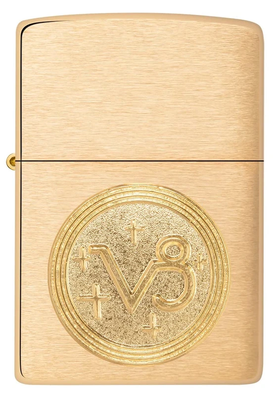 Zippo Windproof Lighter - Capricorn Emblem, Zodiac - Brushed Brass Finish - Refillable - Reusable - Windproof - Gift Box - Metal - Made in USA - Amazon Exclusive
