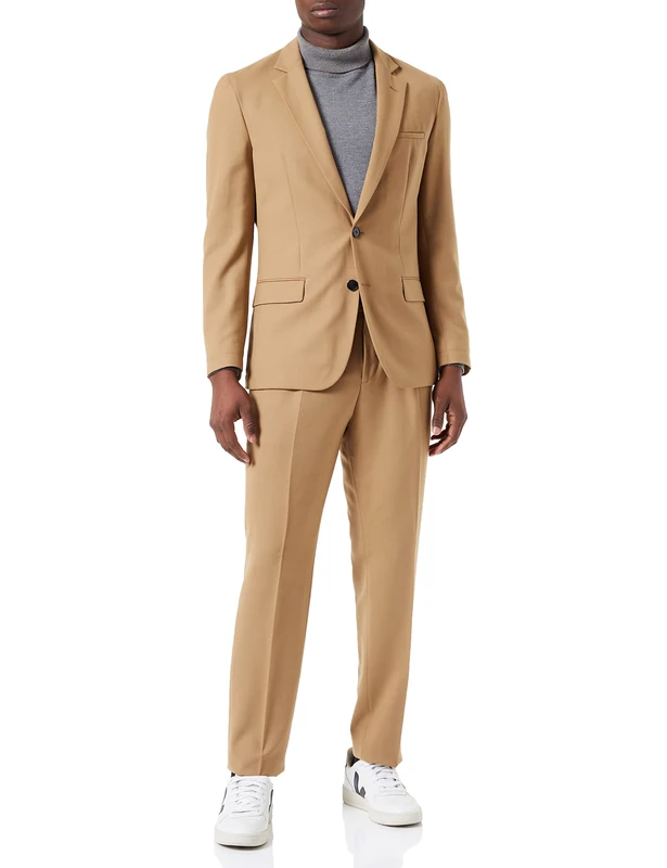 HUGO Men's Hanfred/Goward224XWG Business Suit Pants Set, Light/Pastel Brown233, 90