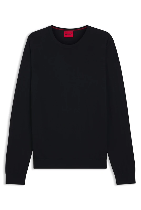 HUGO Mens San Cedric-M1 Embroidered-Logo Sweater in Virgin Wool
