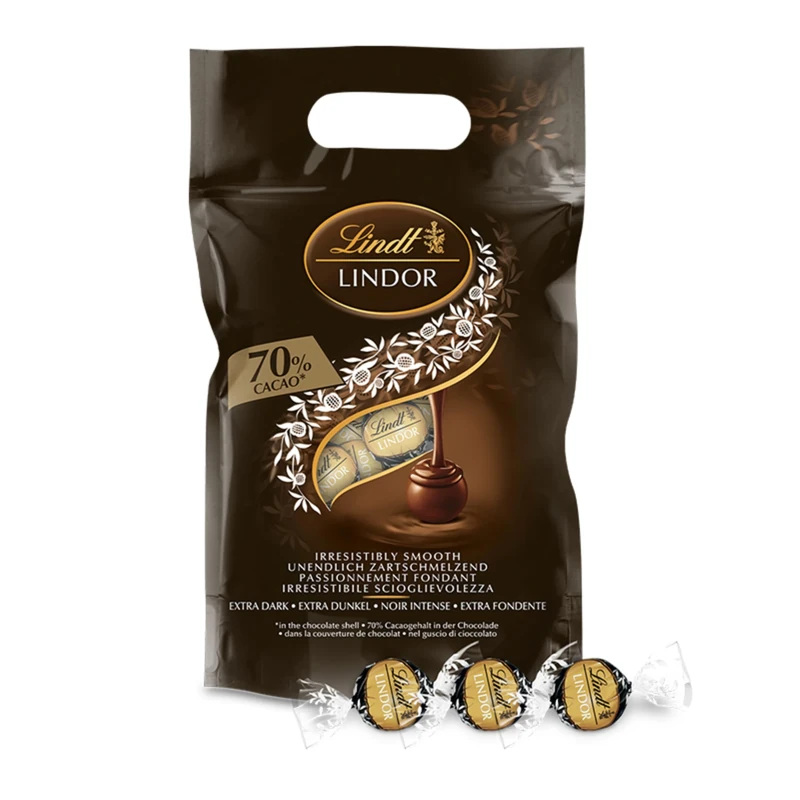 Lindt Lindor 70% Dark Chocolate Truffles – 1kg Bag (Approx. 80 Balls) – Smooth Filling – Valentines Day, Mothers Day, Easter, Gift, Birthday, Congratulations, Sharing Treat