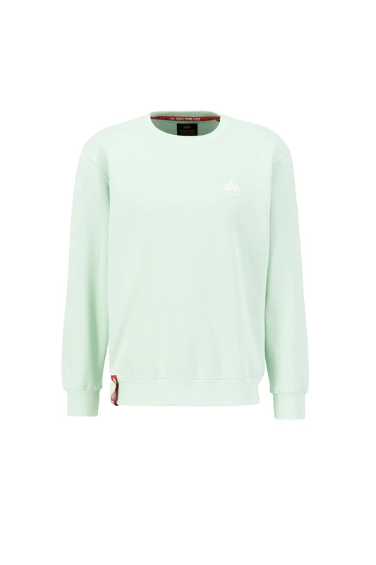 Alpha Industries Men's Basic Sweater Small Logo Sweatshirt, Mint, XS