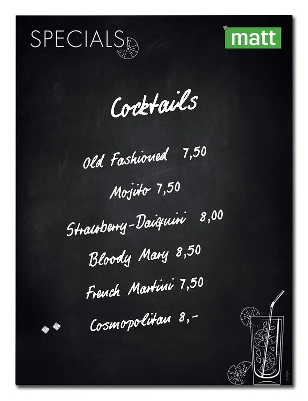 SIGEL GL276 Premium Glass magnetic Board, matt surface, 90 x 120 cm, easy mounting, super White - Artverum