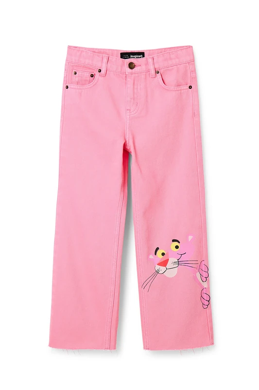 Desigual Girls' Denim_Pink Panther Jeans, Red, 10-Sep