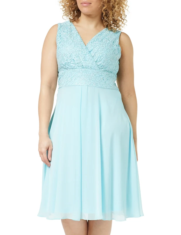 Gina Bacconi Women's Metallic Corded Lace Dress Mother of The Bride, Ice Blue, 20
