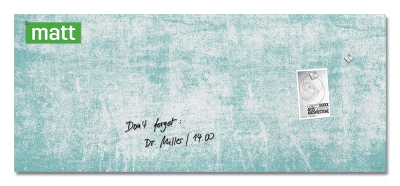 SIGEL GL297 Premium Glass magnetic Board, matt surface, 130 x 55 cm, easy mounting, super White - Artverum