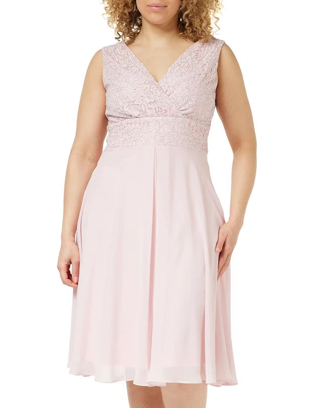 Gina Bacconi Women's Metallic Corded Lace Dress Mother of The Bride, Potpourri Pink, 12