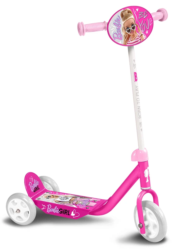 Stamp Barbie 3 Wheels Scooter - Height Adjustable Design