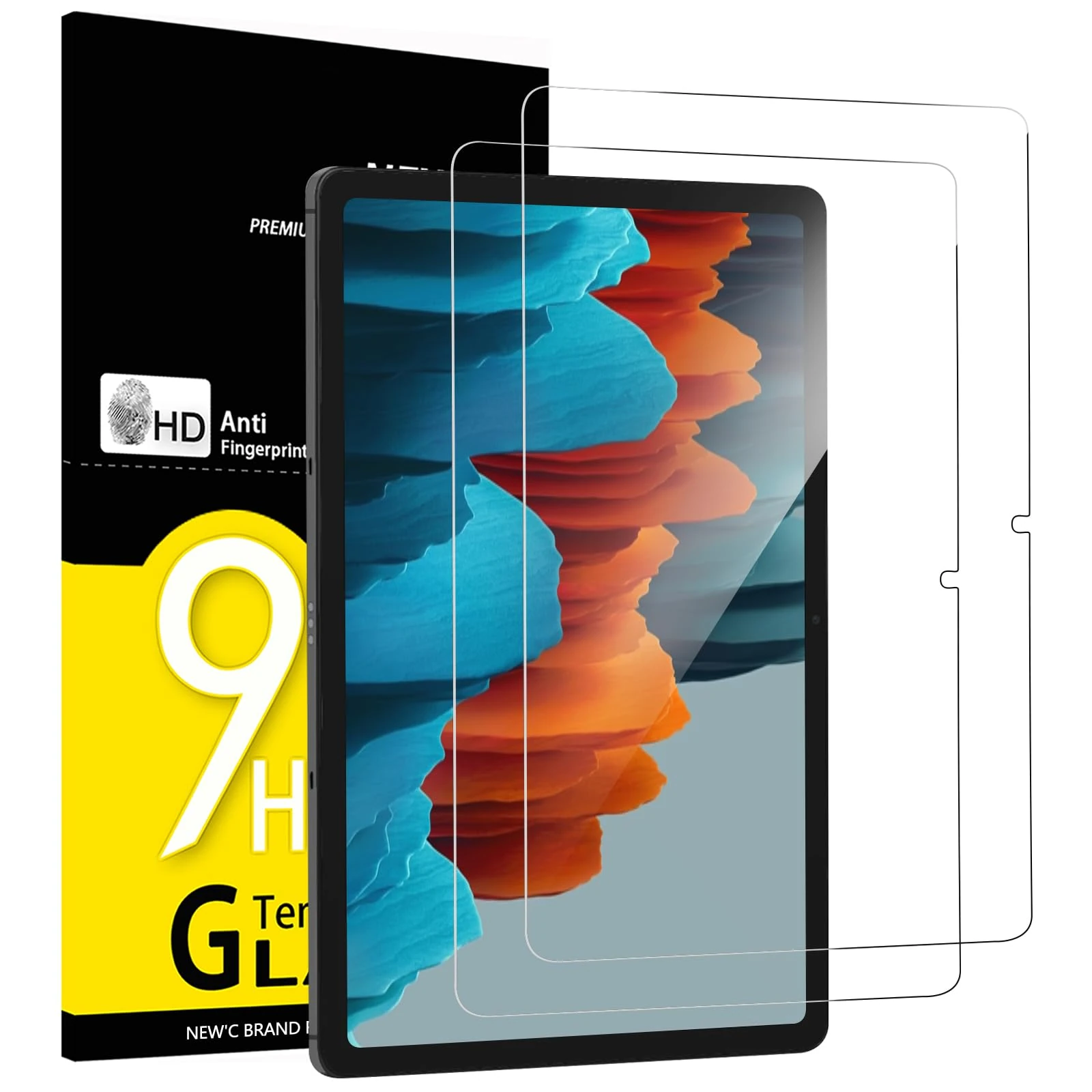 NEW'C 2 Pack Designed for Samsung Galaxy Tab S8 2022 / Tab S7 2020 11 Inch Screen Protector Tempered Glass, Bubble Free, Ultra Resistant