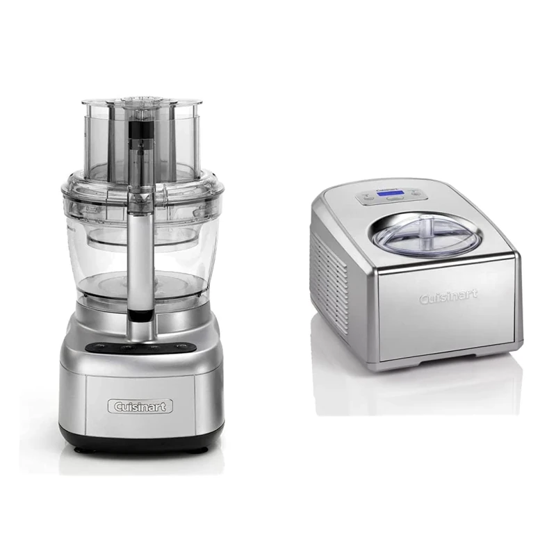 Cuisinart Expert Prep Pro | 2 Bowl Food Processor With 3L Capacity | Stainless Steel | FP1300SU & Ice Cream and Gelato Maker | Makes Ice Cream, ICE100BCU