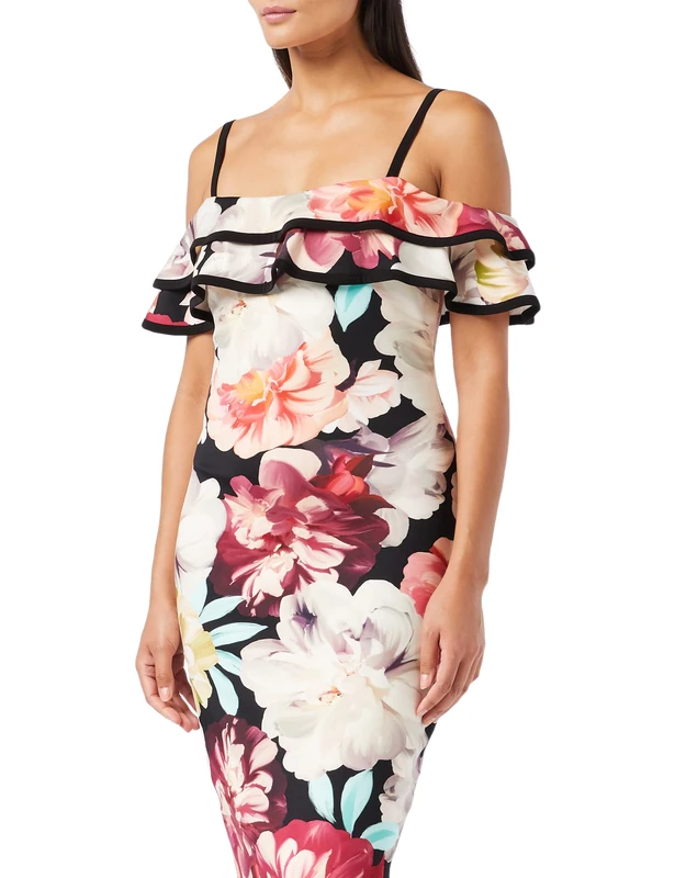 Gina Bacconi Women's Floral Scuba Dress, Multi, 22