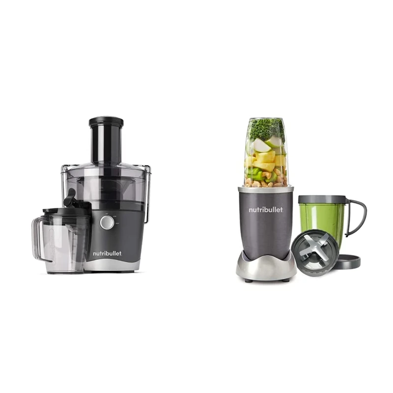 Nutribullet 01515 Centrifugal Juicer, 800 W, Graphite & NUTRiBULLET 600 Series - Nutrient Extractor High Speed Blender - 600 W - Graphite