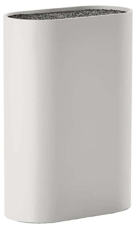 Zone Denmark Singles Knife Block, Universal Kitchen Knife Holder, Knife Storage Block for All Types of Knives, Flexible Plastic Insert, Modern Scandinavian Design, 17 x 9 x 24 cm, Warm Grey