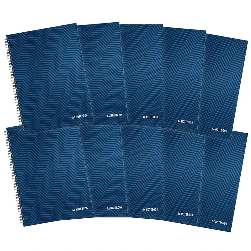 Summit A4 Notebook, Hardback Wirebound, Ruled, 160 pages, Blue (Pack of 10)