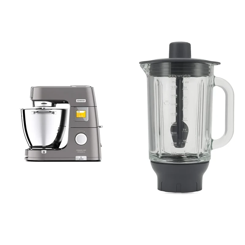 Kenwood Titanium Chef Patissier XL Stand Mixer for Baking- Powerful Food Mixer & KAH359GL Blender Attachment for Kitchen Machines