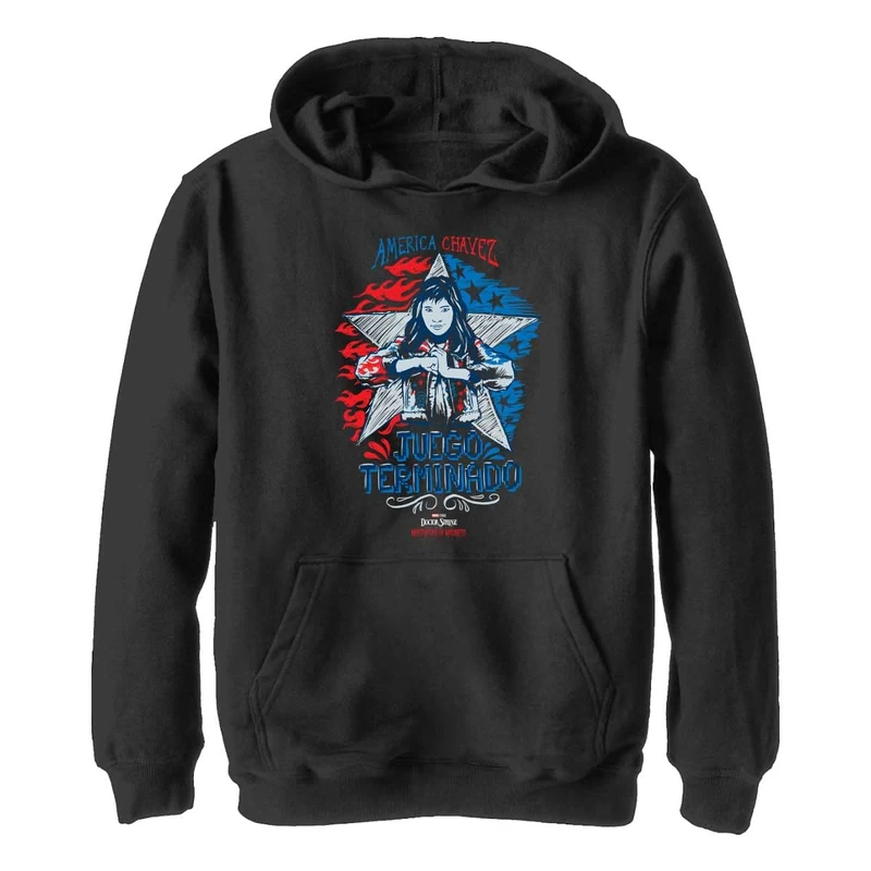 Marvel Kids' Juego Terminado Hooded Sweatshirt, Black, L