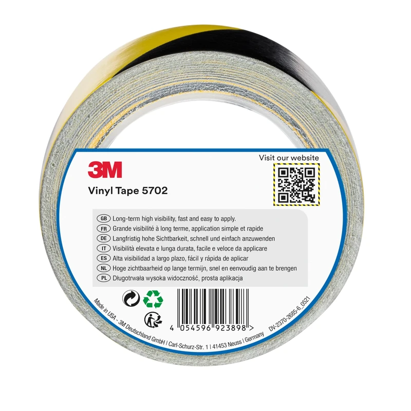 3M Safety Stripe Tape 5702, 50 mm x 33 m, Yellow and Black