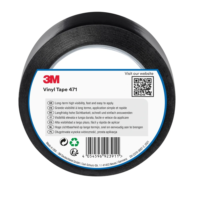3M Vinyl Tape 471, 50 mm x 33 m, Black