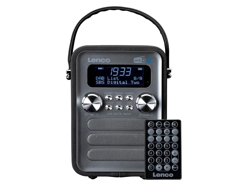 Lenco PDR-051 Portable DAB+ Retro Radio - PLL FM Radio with Bluetooth - Integrated Battery - 1800 mAh - Clock and Timer - 5 Watt RMS - Remote Control - Black