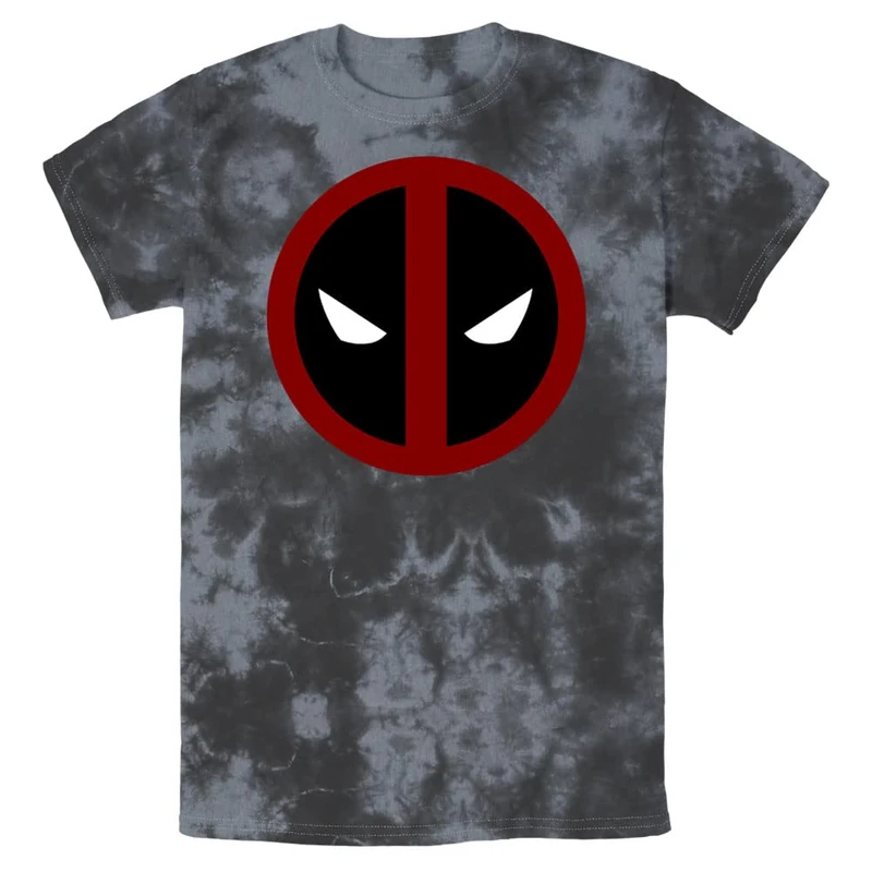 Marvel Men's Universe Deadpool Straightaway Young Short Sleeve Tee Shirt T, Black/Charcoal, Large