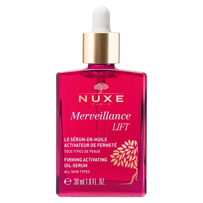 Nuxe Merveillance Lift Firming Activating Oil-Serum 30ml, Anti Ageing Face Serum, With Micro-Algae Oil to Smooth & Tone Skin, Lightweight Non-Greasy Texture, Vegan Formula