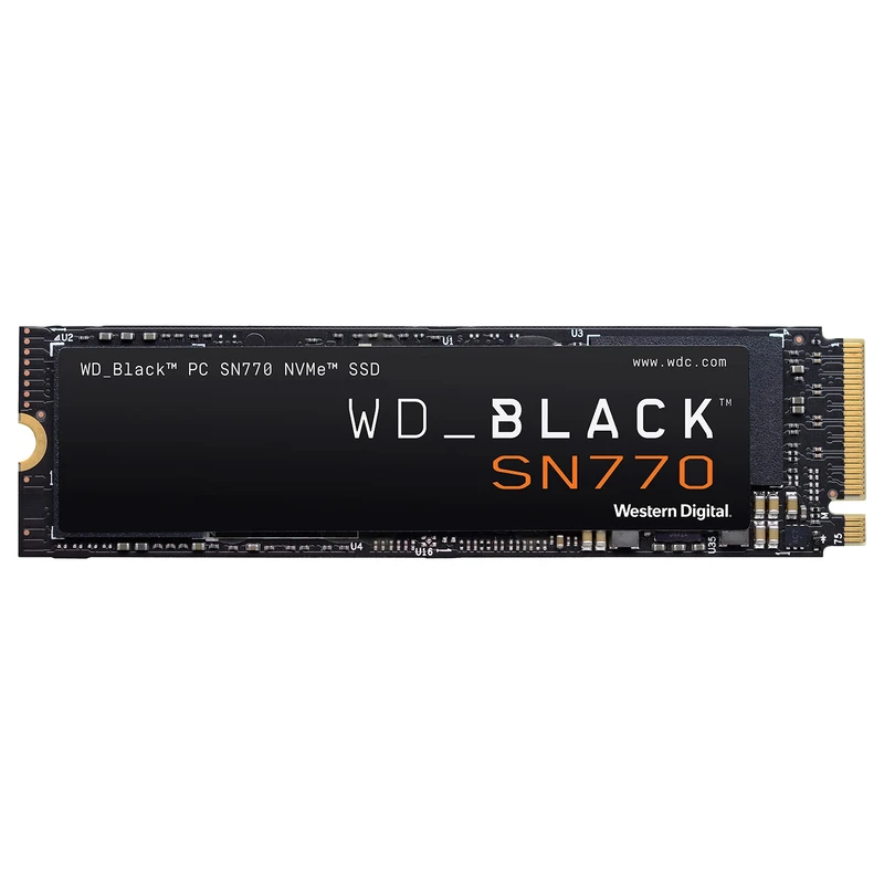 WD_BLACK SN770 250GB NVMe M.2 SSD, M.2 2280 NVMe SSD, Gaming Solid State drive, PCIe Gen4, High Performance Gaming drive, Read speeds up to 4000 MB/s, Black