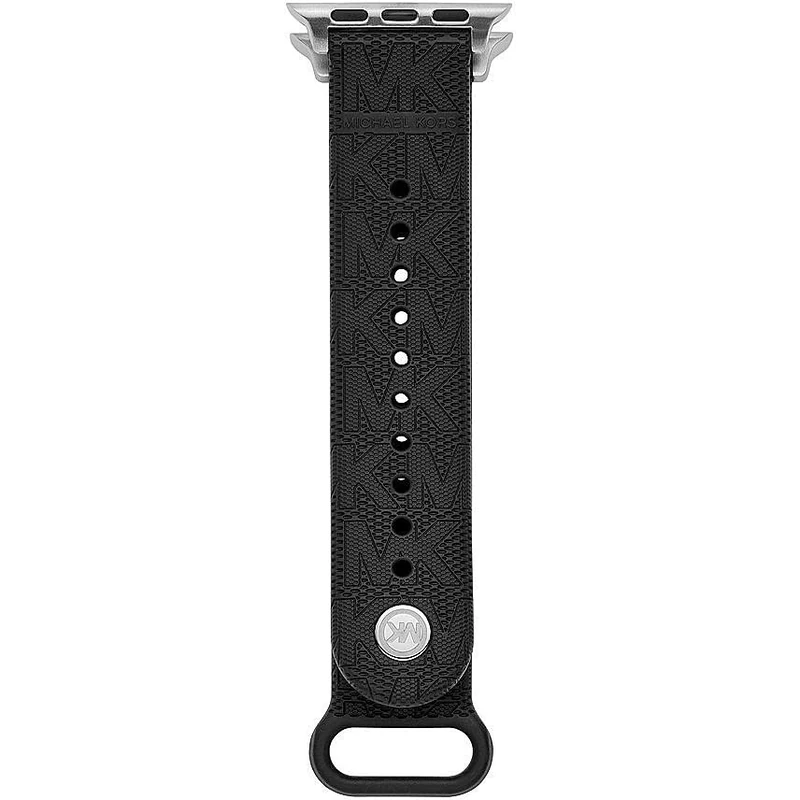 Michael Kors Band Compatible with Apple Watch, 38/40/41 mm - 20 mm Black Rubber, MKS8009 - Image 1