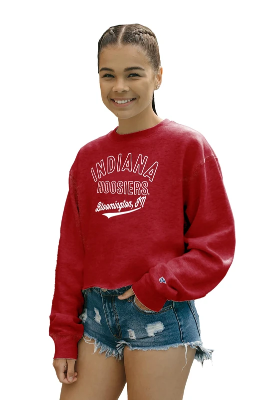 Blue 84 Women's NCAA Officially Licensed Crop Crewneck Sweatshirt Campus Team Color - Image 1