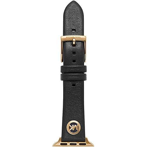 Michael Kors Band Compatible with Apple Watch, 38/40/41 mm - 18 mm Black Leather, MKS8011