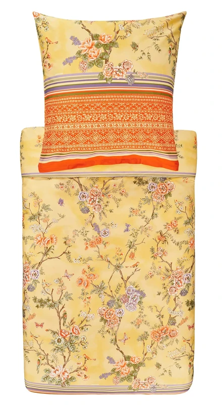 Bassetti Palanza Bed Linen Satin Yellow 240 x 220 cm + 2 Pillowcases 80 x