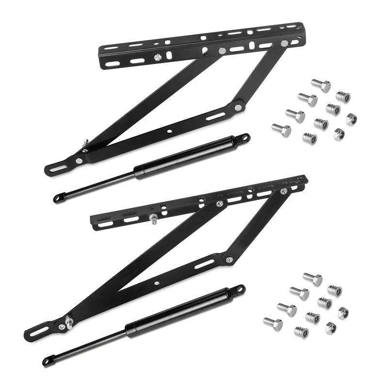 Emuca - Set of Lifting mechanisms for canapé beds, Lateral System 90 cm, Black Painted, Steel - Image 1