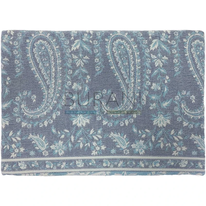 Bassetti Como Jacquard Bedspread Cotton 260 x 260 cm Blue