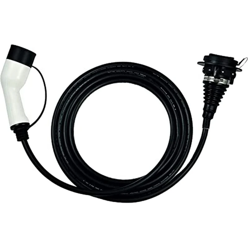 WAI EVC22332-5EXT Type 2 Female to Type 2 Male Extension, 22 KW, 32 Amp Three Phase Electric Vehicle/EV Charging Cable, 5 Meter , Black