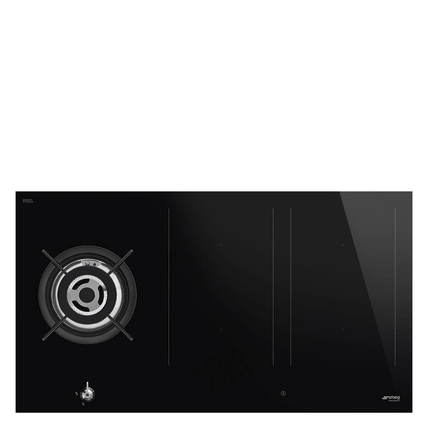 Combined induction and gas hob with 5 cooking zones from Smeg Classic - PM3953D